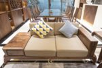 Băng dài hai chỗ ngồi sofa gỗ óc chó