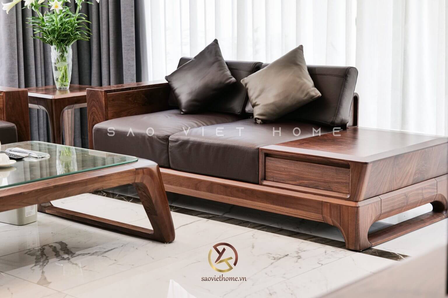 Băng dài sofa óc chó 2 chỗ