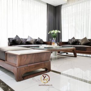 Sofa gỗ óc chó cao cấp