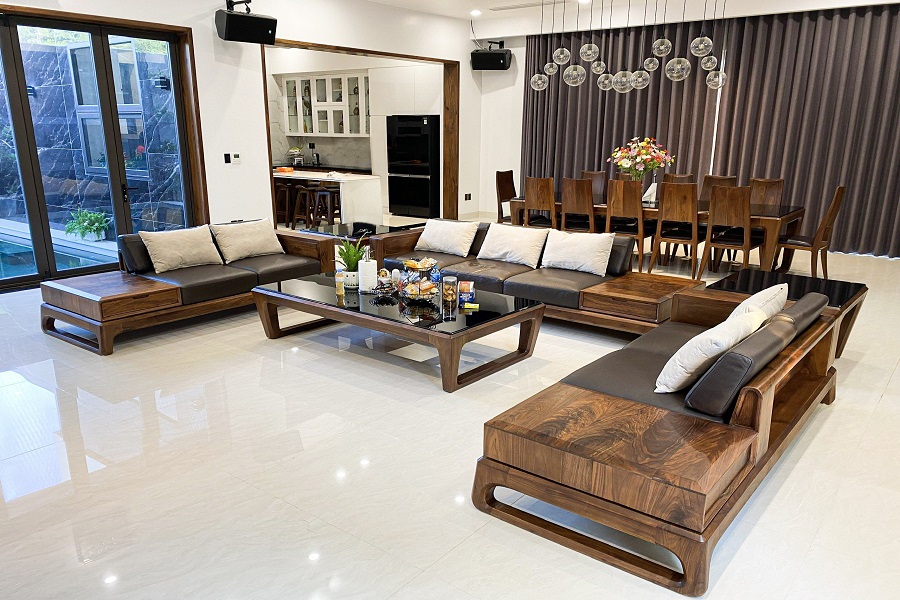 Sofa Bespoke SHV 19 - là một trong những top mẫu sofa gỗ óc chó.