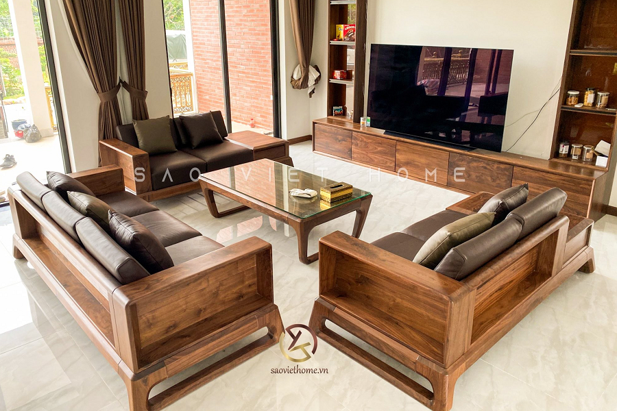 Sofa Bespoke SHV 19 - là một trong những top mẫu sofa gỗ óc chó.