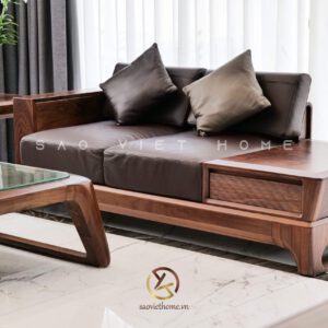 Sofa gỗ óc chó cao cấp biệt