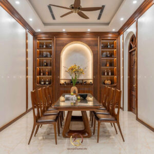 Bàn ăn gỗ óc chó Mr TH House