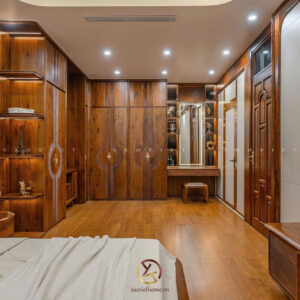 Phòng ngủ con trai nội thất gỗ óc chó - Mr TH House - Kiêu Kỵ - Gia Lâm