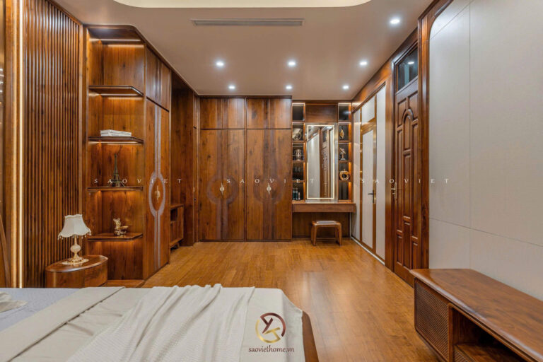Phòng ngủ con trai nội thất gỗ óc chó - Mr TH House - Kiêu Kỵ - Gia Lâm