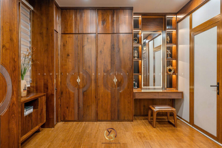 Phòng ngủ con trai nội thất gỗ óc chó - Mr TH House - Kiêu Kỵ - Gia Lâm