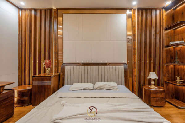Phòng ngủ con trai nội thất gỗ óc chó - Mr TH House - Kiêu Kỵ - Gia Lâm