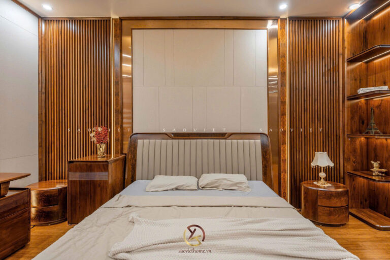 Phòng ngủ con trai nội thất gỗ óc chó - Mr TH House - Kiêu Kỵ - Gia Lâm
