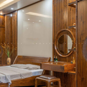 Phòng ngủ master nội thất gỗ óc chó - Mr TH House - Kiêu Kỵ - Gia Lâm