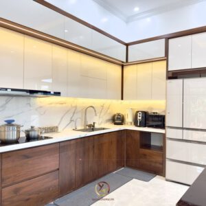 Tủ Bếp Gỗ Óc Chó Mã TBG-15