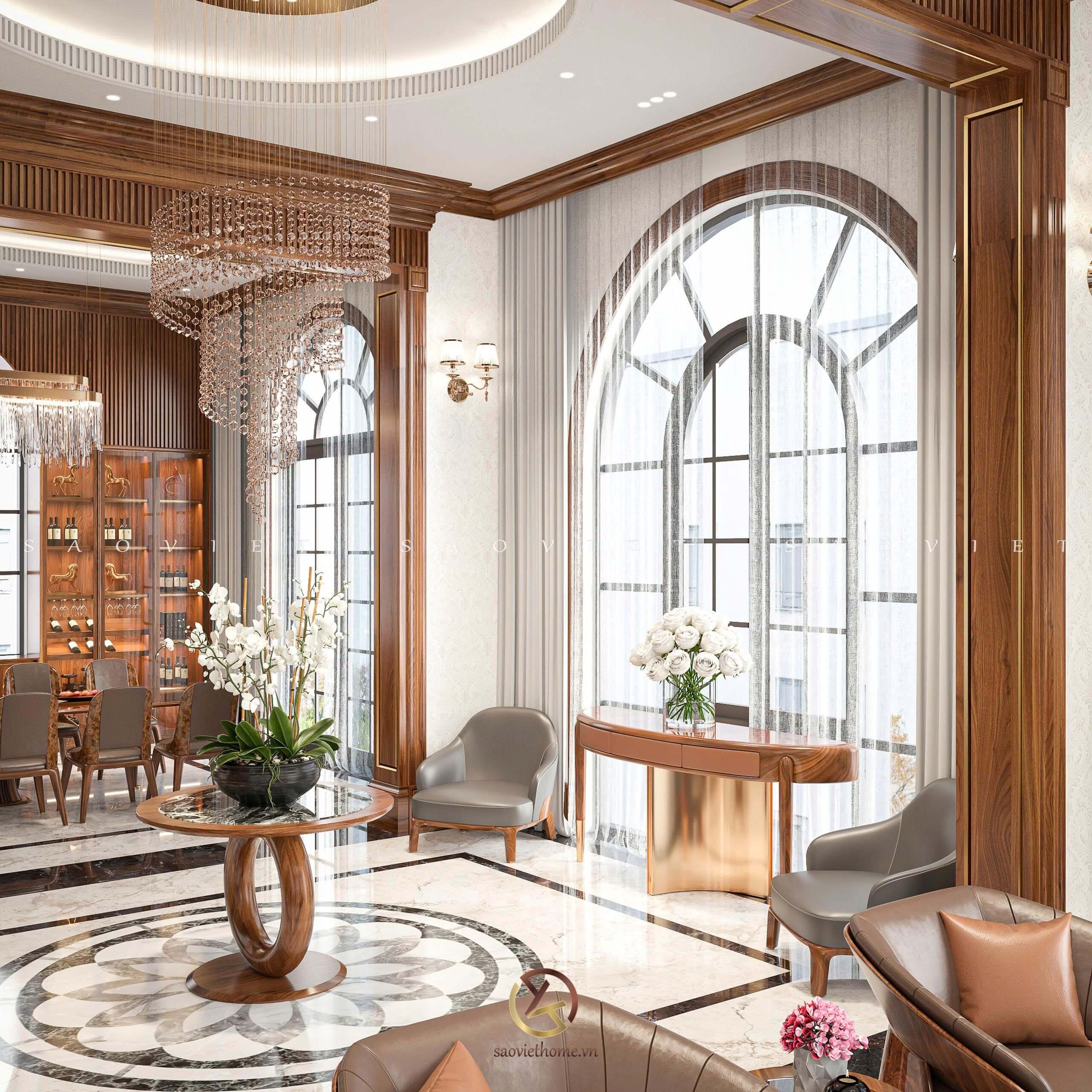 Sảnh gỗ óc chó