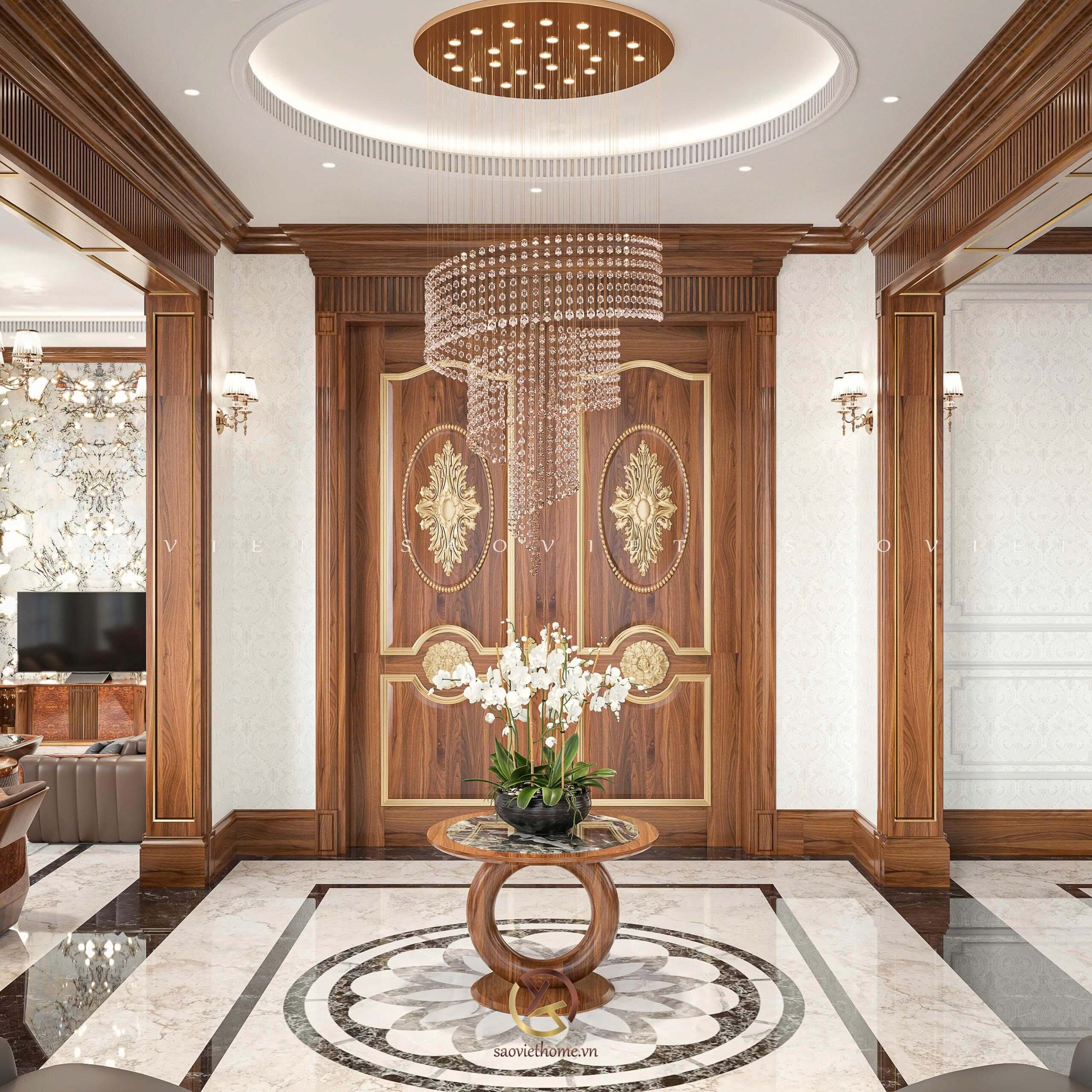 Sảnh gỗ óc chó