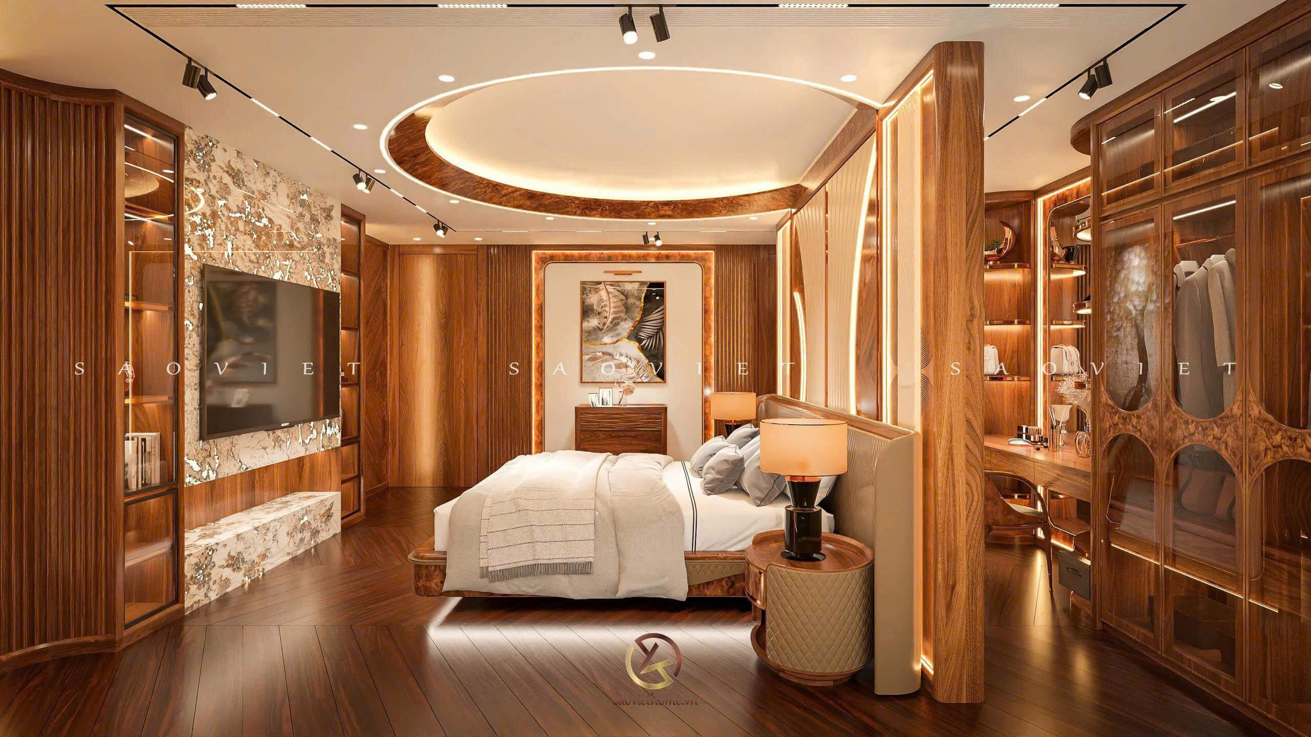 Thiết kế nội thất Penthouse - Phòng ngủ ông bà