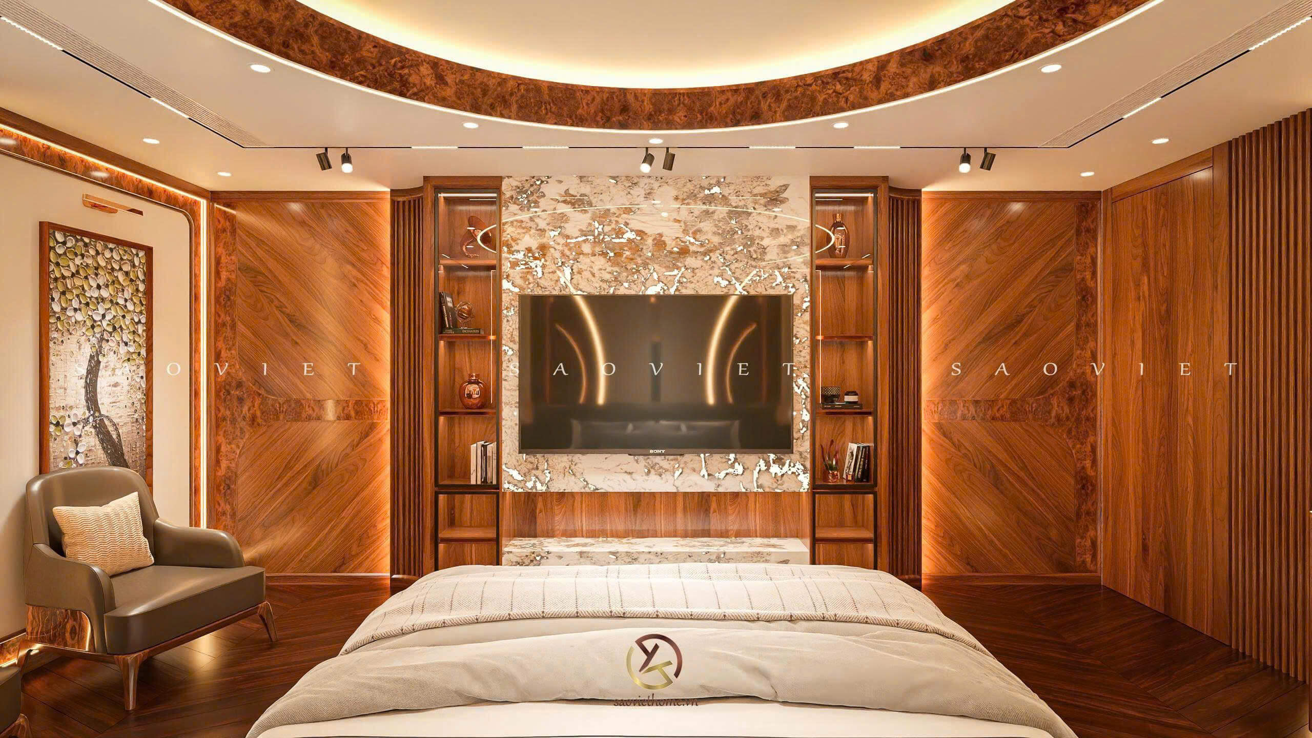 Thiết kế nội thất Penthouse - Phòng ngủ ông bà