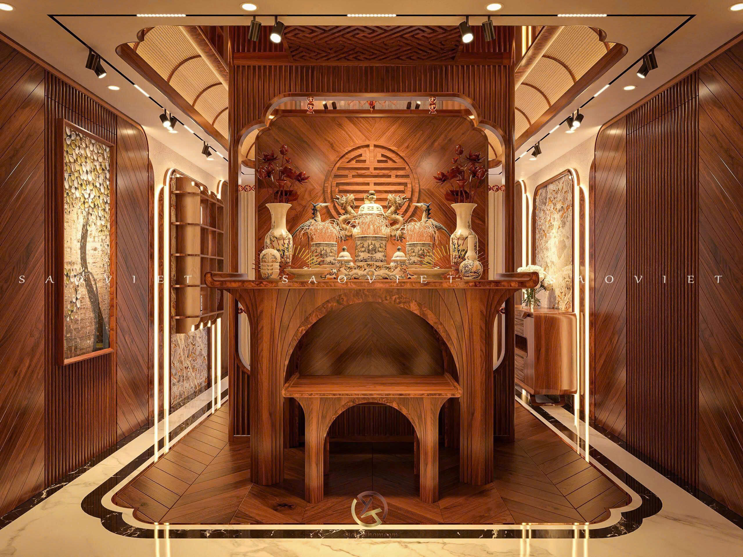 Thiết kế nội thất Penthouse - Phòng thờ