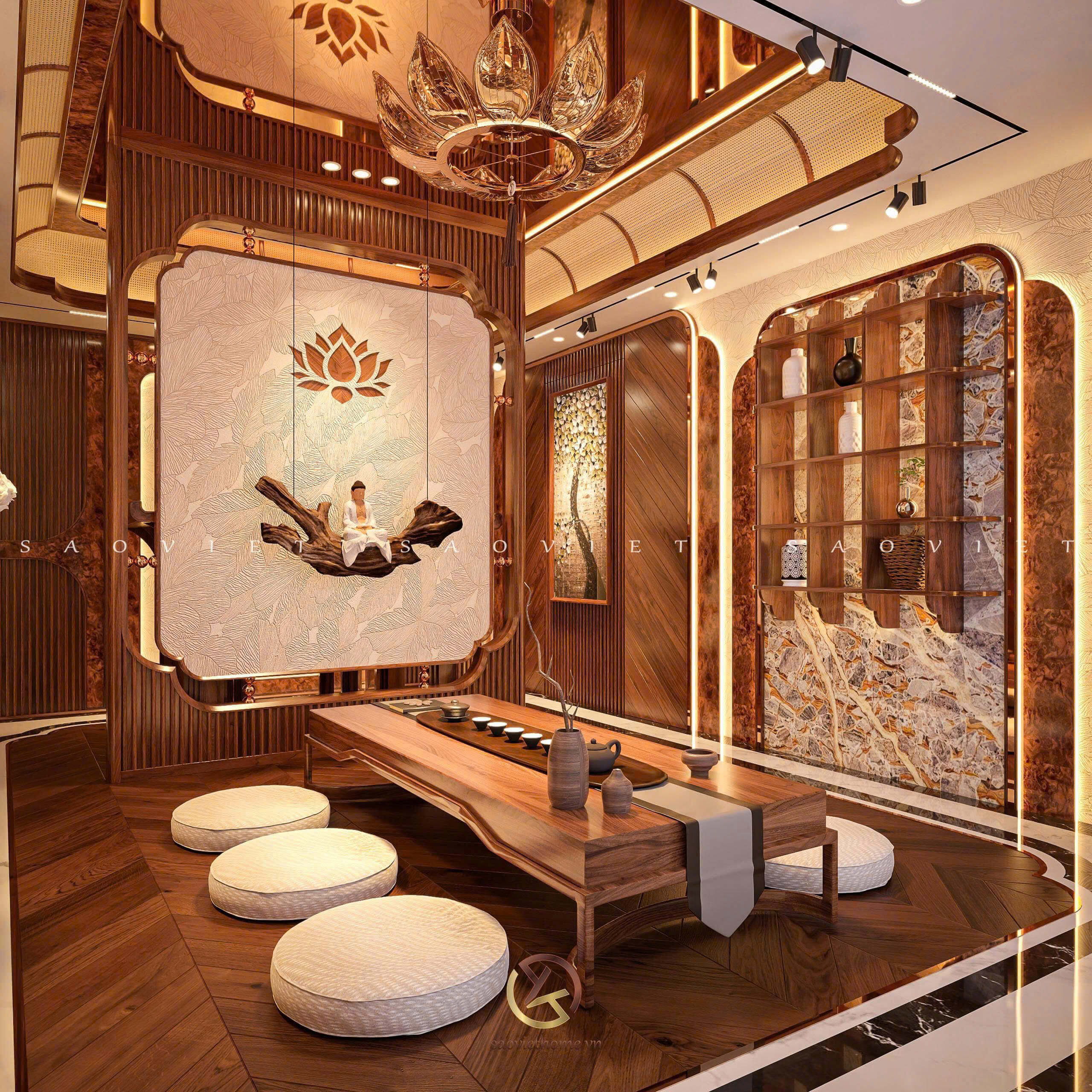 Thiết kế nội thất Penthouse - Phòng thờ