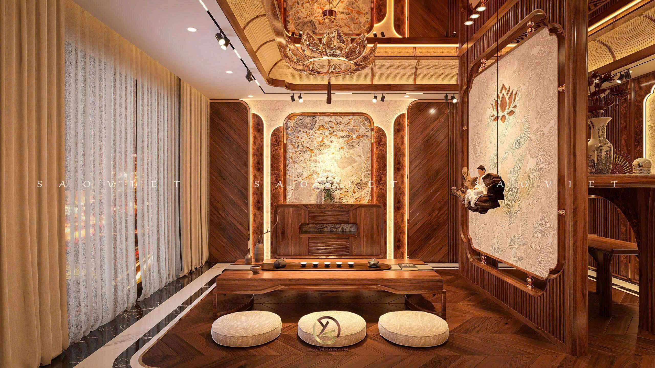 Thiết kế nội thất Penthouse - Phòng thờ