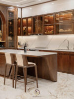 Tủ Bếp Gỗ Óc Chó Mã TBG-16