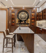 Phòng bếp biệt thự gỗ óc chó