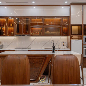 Tủ Bếp Gỗ Óc Chó Mã TBG-16