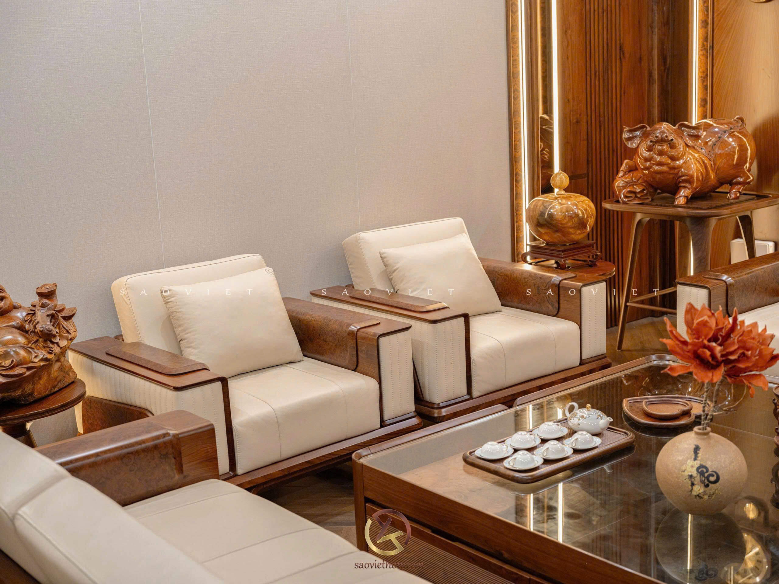 Sofa Gỗ Óc Chó Mã SFB-35