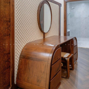 Phòng ngủ master biệt thự gỗ óc chó