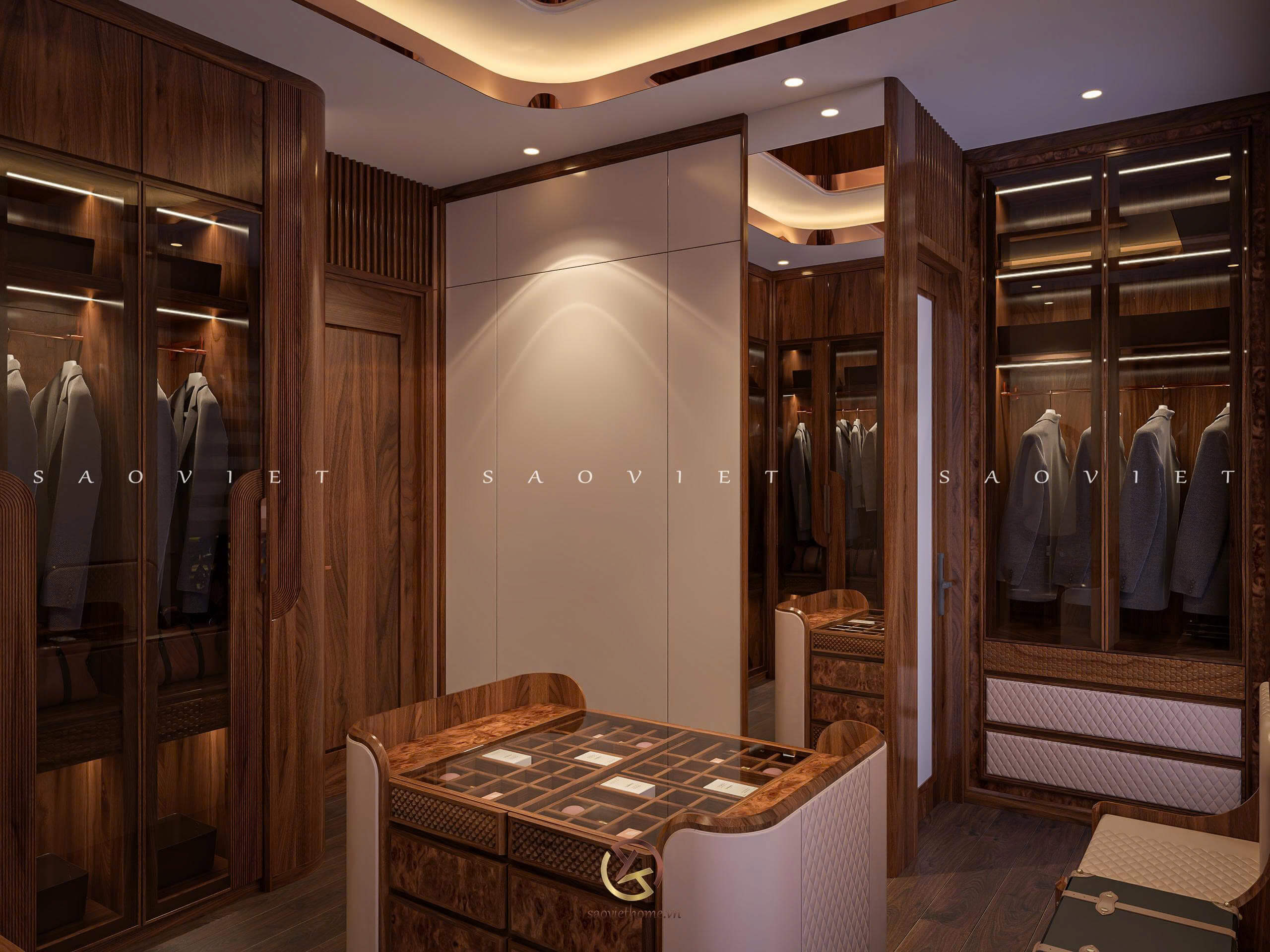 Phòng ngủ master - Dự án Đông Dương Residence - Thiết kế nội thất gỗ óc chó