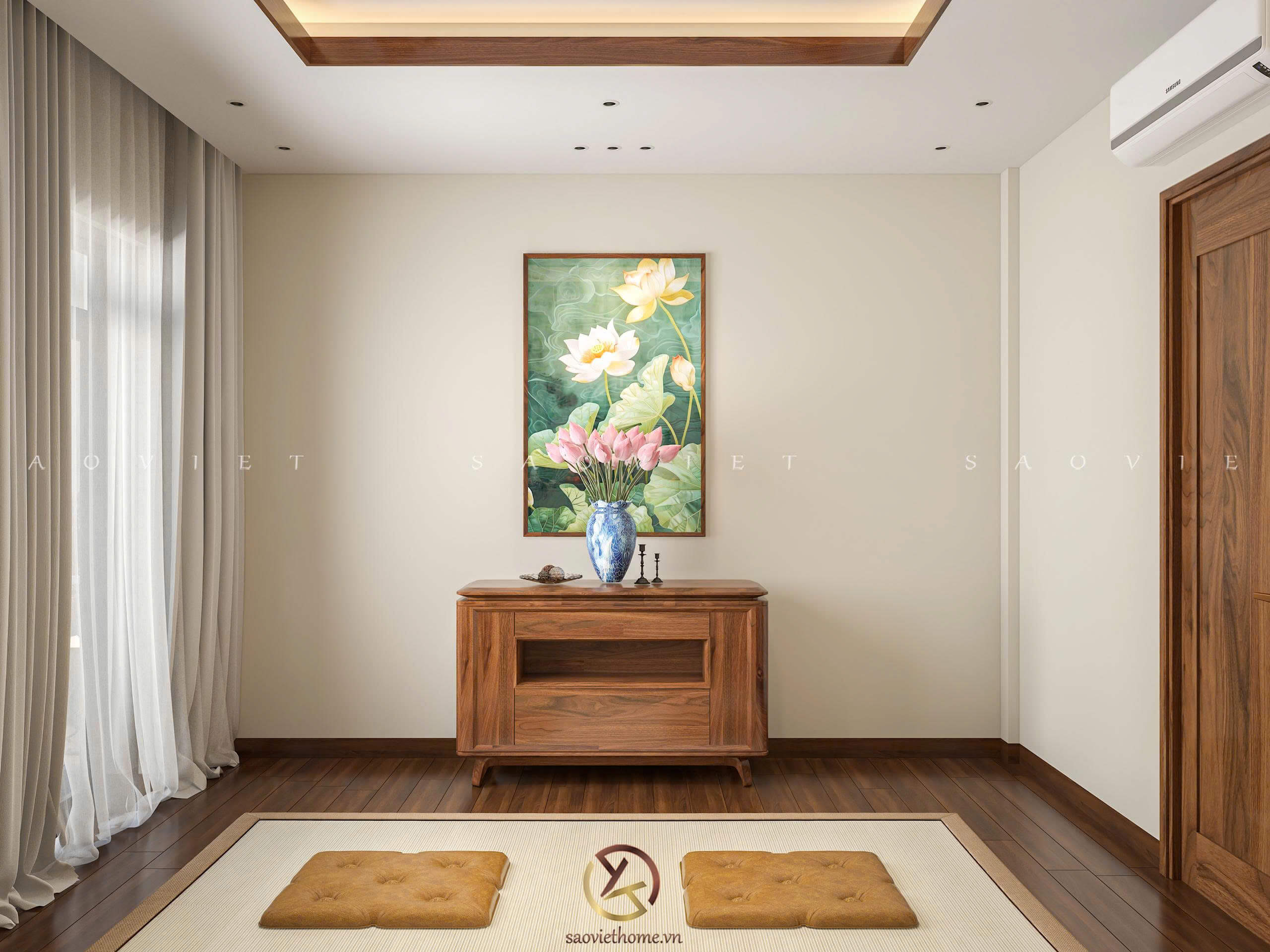 Phòng thờ - Dự án Đông Dương Residence - Thiết kế nội thất gỗ óc chó