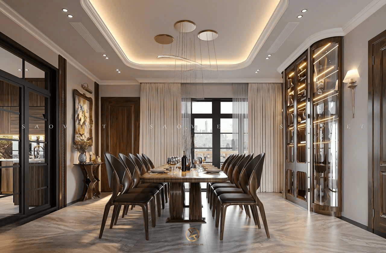 Thiết kế phòng bếp biệt thự sân vườn