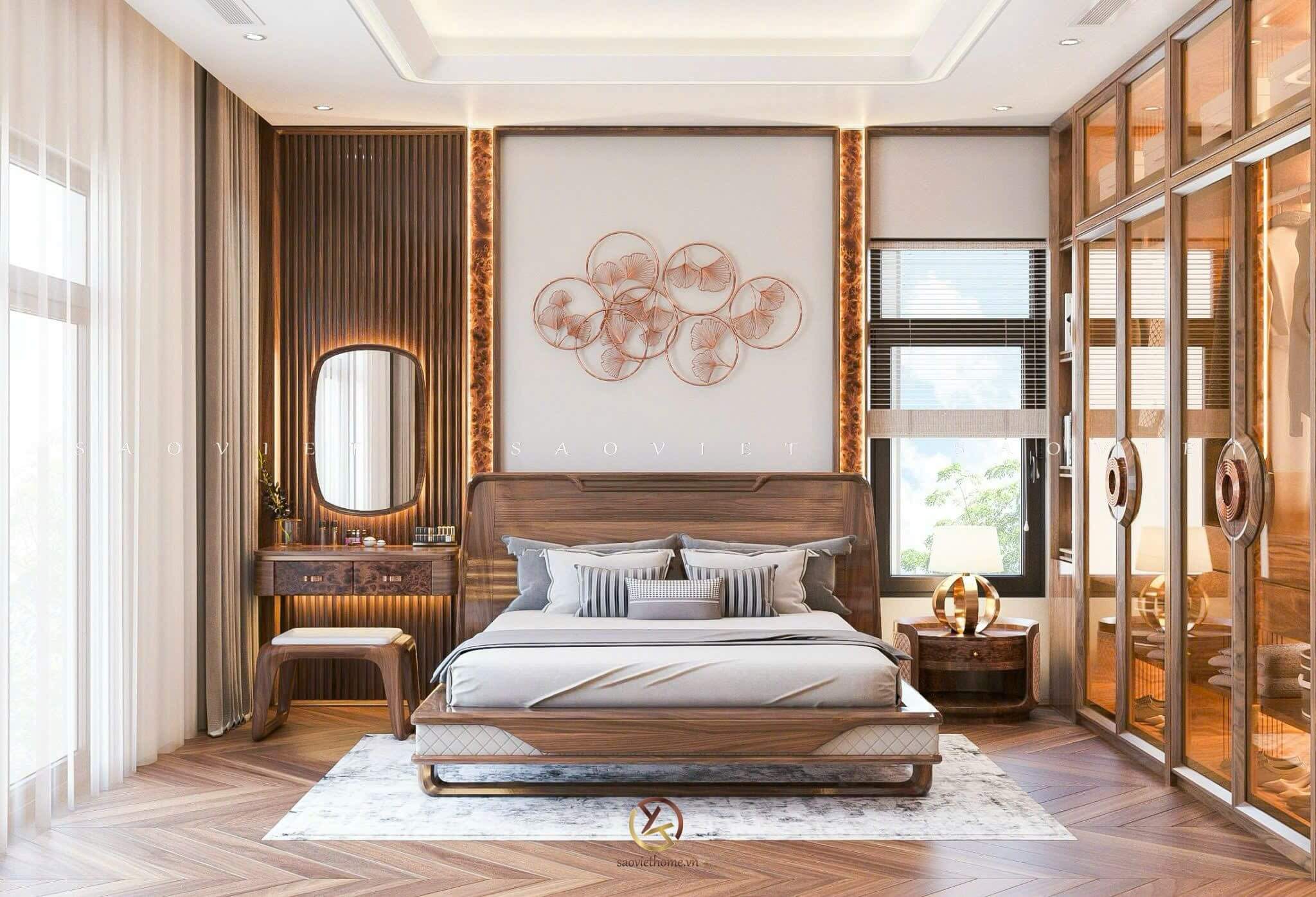 Thiết kế phòng ngủ biệt thự sân vườn