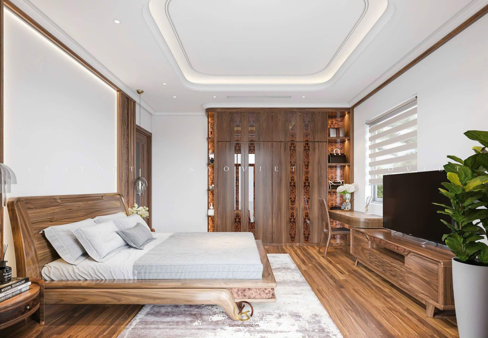 Thiết kế phòng ngủ biệt thự sân vườn