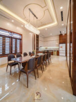 B Manor Ninh Bình - Phòng bếp tầng 1 nội thất gỗ óc chó