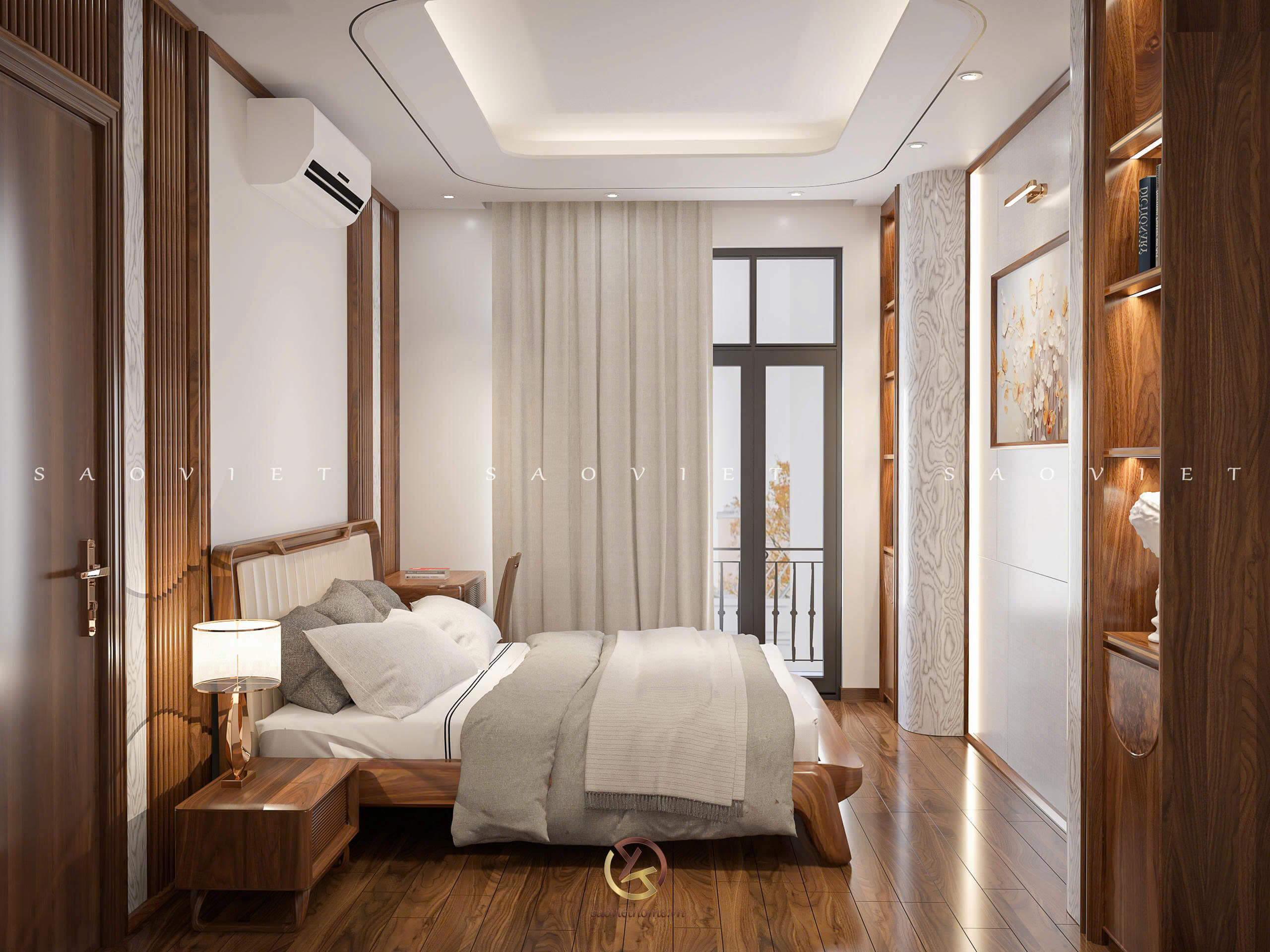 Đinh Anh House - Ninh Bình | Thiết kế nội thất gỗ óc chó phòng ngủ con 1