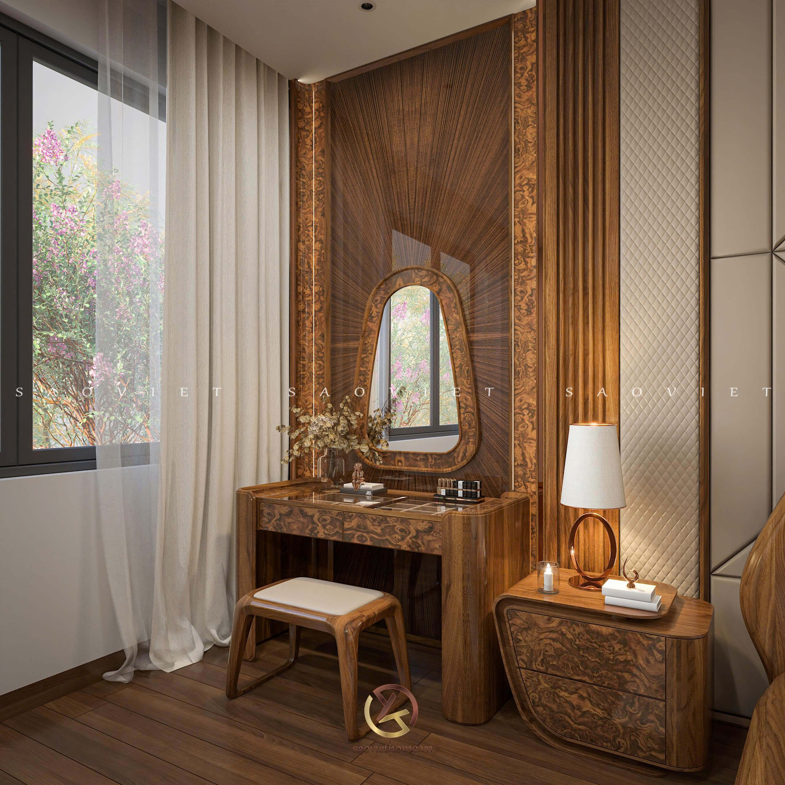 Đinh Anh House - Ninh Bình | Thiết kế nội thất gỗ óc chó phòng ngủ master