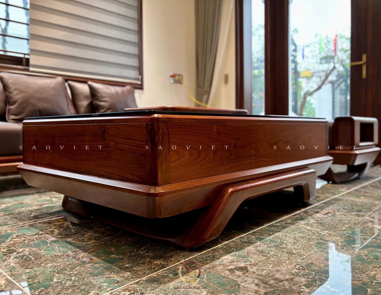 Sofa gỗ óc chó mã SFB-40