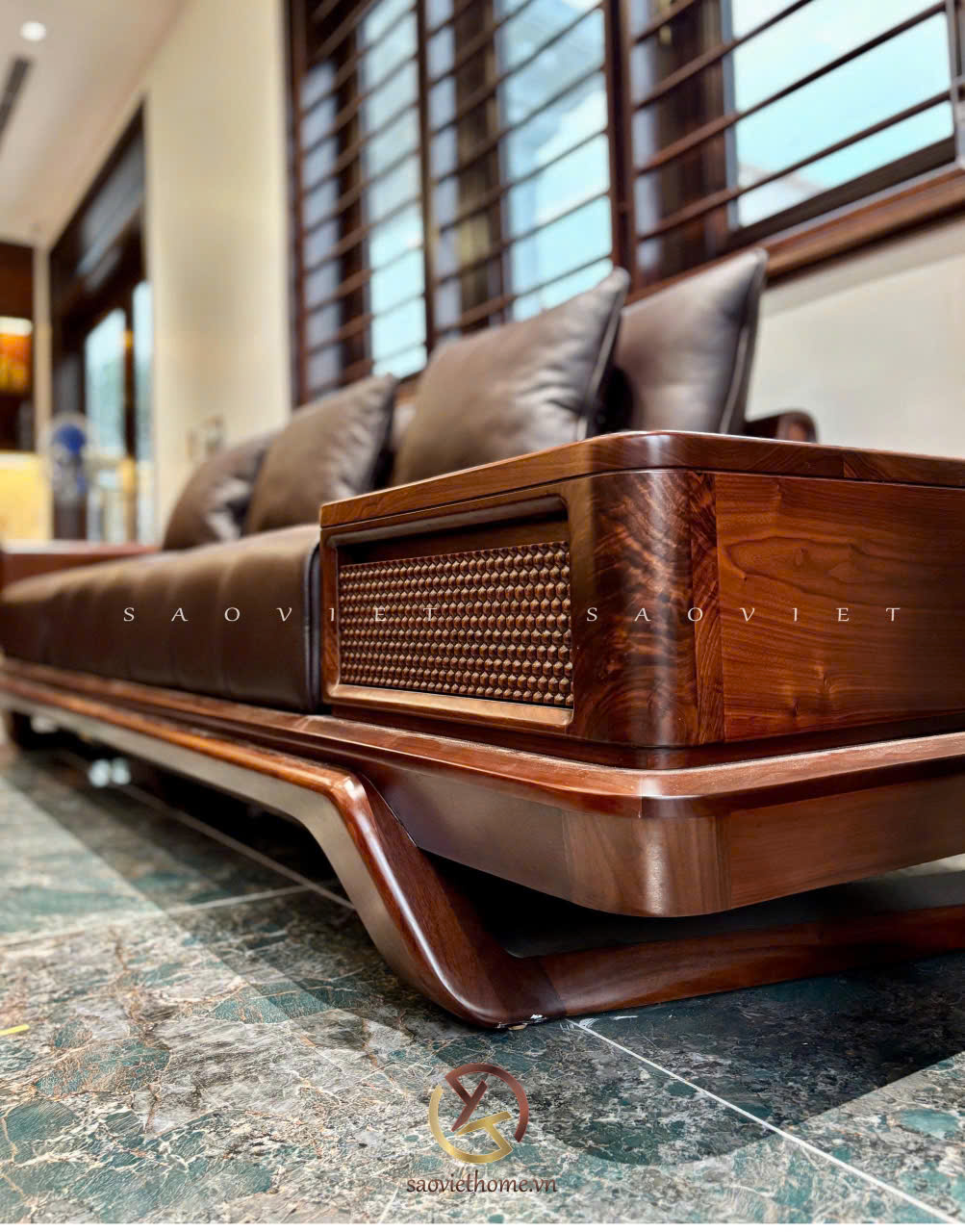 Sofa gỗ óc chó mã SFB-40