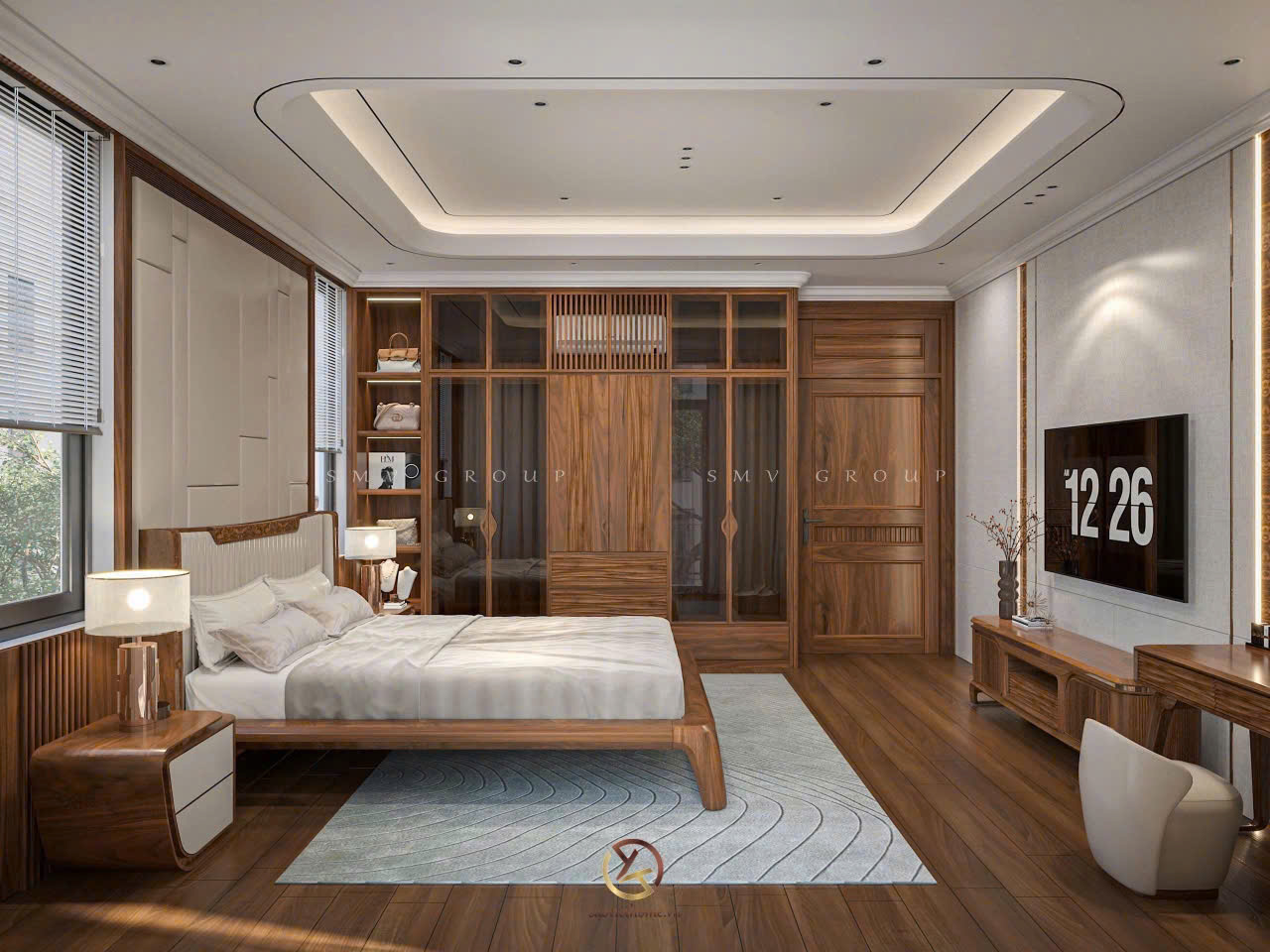 Phòng ngủ con gái gỗ óc chó